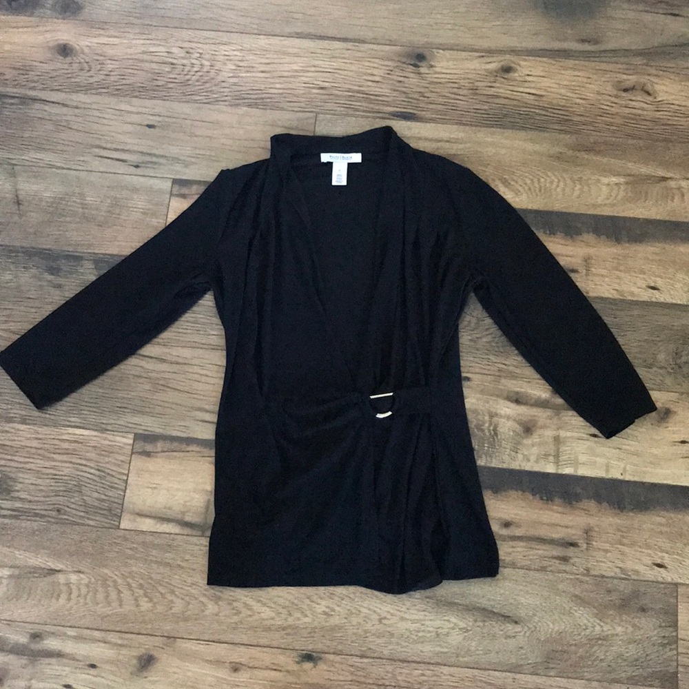 WHBM Long Sleeve Black Top